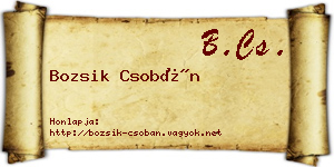 Bozsik Csobán névjegykártya